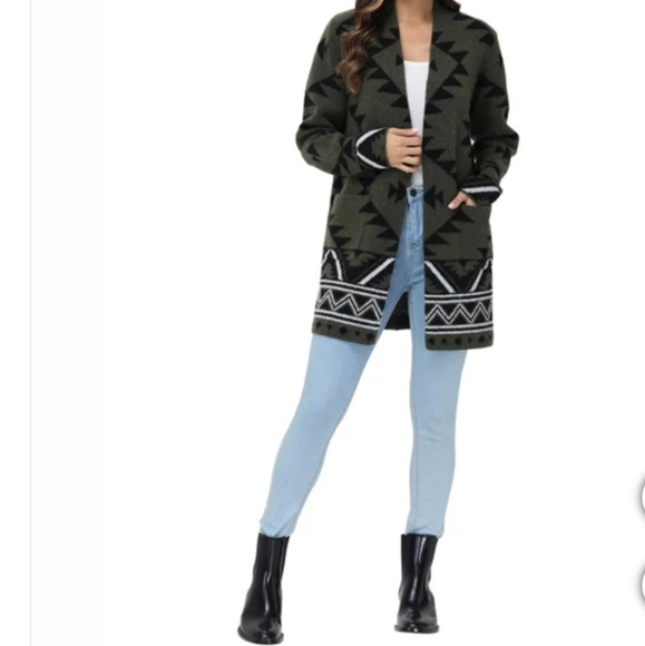 Frye Ladies' Patterned Cardigan Sweater Size L - Picture 7 of 7